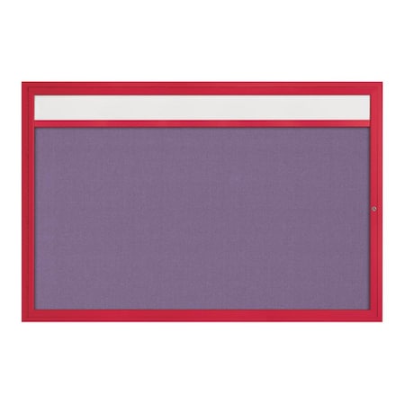 United Visual Products Slim Enclosed Corkboard, 36"x36", Satin Alum Frame/Cloud UVEB3636-SATIN-CLOUD